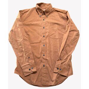 Dockers Mens Button Up Long Sleeve Shirt M Rust Orange Casual